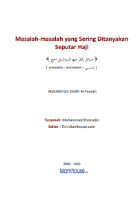 Masalah-masalah yang Sering Ditanyakan Seputar Haji